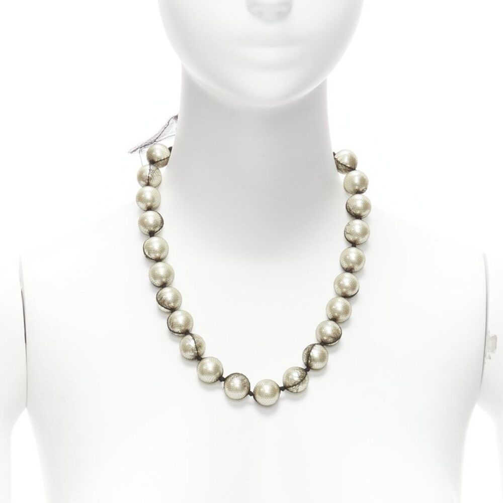 Lanvin Pearl Mesh Necklace